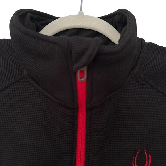 Spyder Men’s Black Red Half Zip Pullover Jacket Fleece Lined Size M - Picture 3 of 6